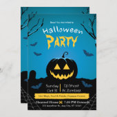 Invitation de la fête d'Halloween (Devant / Derrière)
