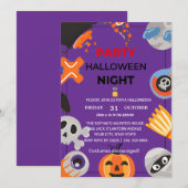 Invitation de la fête d'Halloween (Devant / Derrière)