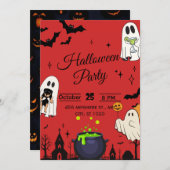 Invitation de la fête d'Halloween (Devant / Derrière)