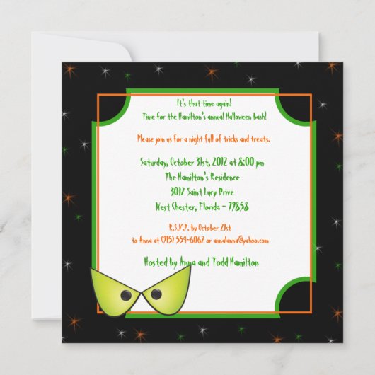 Invitation de la fête d'Halloween 5x5 Evil Eyes (Devant)