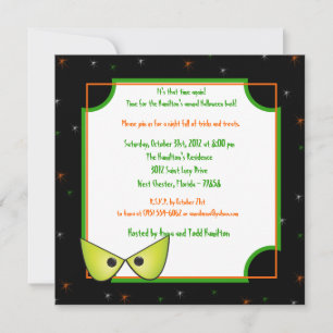 Invitation de la fête d'Halloween 5x5 Evil Eyes