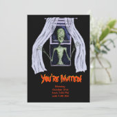 Invitation de la fête d'Halloween - Alien de fenêt (Debout devant)