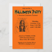 Invitation de la fête d'Halloween - Alien de fenêt (Dos)