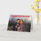 Invitation de la fête d'Halloween. Carte (Fleur jaune)