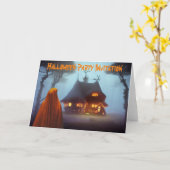 Invitation de la fête d'Halloween. Carte (Fleur jaune)