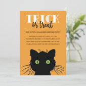 Invitation de la fête d'Halloween Chat éffrayant (Debout devant)