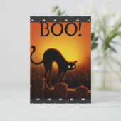 Invitation de la fête d'Halloween Chat Noir (Debout devant)