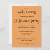 Invitation de la fête d'Halloween Chat Noir (Dos)