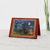 Invitation de la fête d'Halloween Chats noirs (Devant)