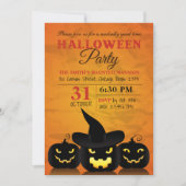 Invitation de la fête d'Halloween Citrouille (Devant)