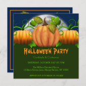 Invitation de la fête d'Halloween citrouille (Devant / Derrière)