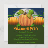Invitation de la fête d'Halloween citrouille (Devant)