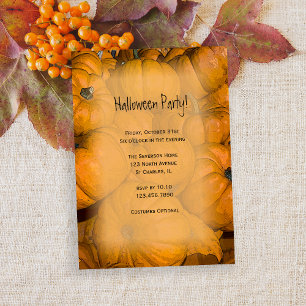 Invitation de la fête d'Halloween Citrouille Orang