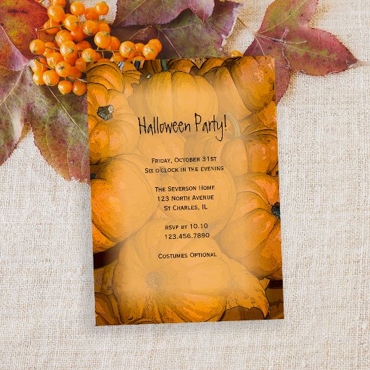 Invitation de la fête d'Halloween Citrouille Orang