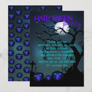 Invitation de la fête d'Halloween Citrouille trois