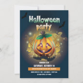 Invitation de la fête d'Halloween crâne déplaisant (Devant)