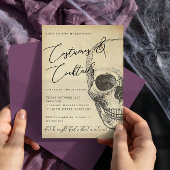 Invitation de la fête d'Halloween crâne vintage