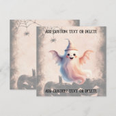 Invitation de la fête d'Halloween Cute Ghost Texte (Devant / Derrière)