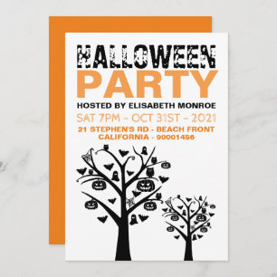Invitation de la fête d'Halloween dans la forêt ha