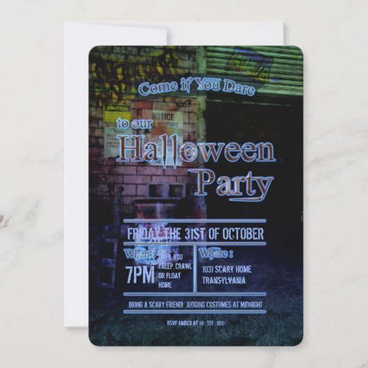 Invitation de la fête d'Halloween dans l'allée de  (Devant)