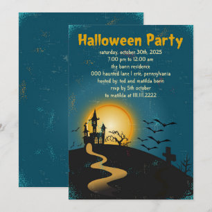 Invitation de la fête d'Halloween de la Maison enc