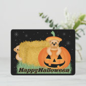 Invitation de la fête d'Halloween de Teddy Bear Ki (Debout devant)