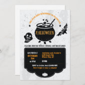 Invitation de la fête d'Halloween de Witch (Devant / Derrière)