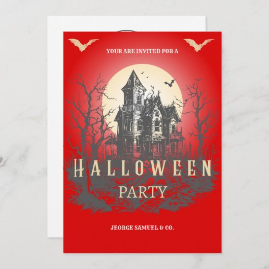 Invitation de la fête d'Halloween d'entreprise | L (Devant / Derrière)