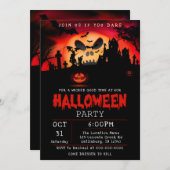 Invitation de la fête d'Halloween Déplaisante (Devant / Derrière)