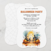 Invitation de la fête d'Halloween Déplaisante éffr (Devant / Derrière)
