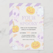 Invitation de la fête d'Halloween du 4e anniversai (Devant / Derrière)