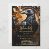 Invitation de la fête d'Halloween du Corbeau noir (Devant)