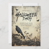 Invitation de la fête d'Halloween du Corbeau noir  (Devant)