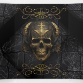 Invitation de la fête d'Halloween du crâne et de l (Intérieur au milieu)