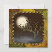 Invitation de la fête d'Halloween éffrayant Tree (Devant)