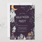 Invitation de la fête d'Halloween éffrayante (Devant)