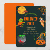 Invitation de la fête d'Halloween éffrayante (Devant / Derrière)