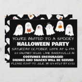 Invitation de la fête d'Halloween éffrayante (Devant / Derrière)