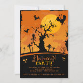 Invitation de la fête d'Halloween éffrayante (Devant)