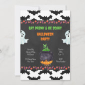 Invitation de la fête d'Halloween éffrayante (Devant)