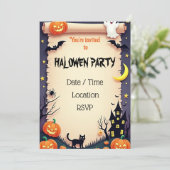 Invitation de la fête d'Halloween éffrayante (Debout devant)