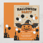 Invitation de la fête d'Halloween éffrayante (Devant / Derrière)