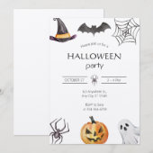 Invitation de la fête d'Halloween éffrayante (Devant / Derrière)