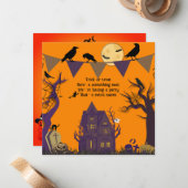 Invitation de la fête d'Halloween éffrayante (Devant/Arrière en situation)