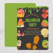 Invitation de la fête d'Halloween éffrayante (Devant / Derrière)