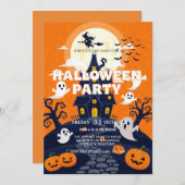 Invitation de la fête d'Halloween éffrayante (Devant / Derrière)