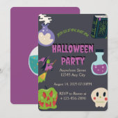 Invitation de la fête d'Halloween éffrayante (Devant / Derrière)