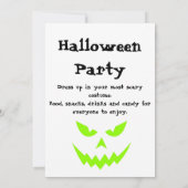 Invitation de la fête d'Halloween éffrayante (Dos)