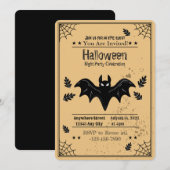 Invitation de la fête d'Halloween éffrayante chauv (Devant / Derrière)