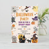 Invitation de la fête d'Halloween Enfants Éffrayan (Debout devant)